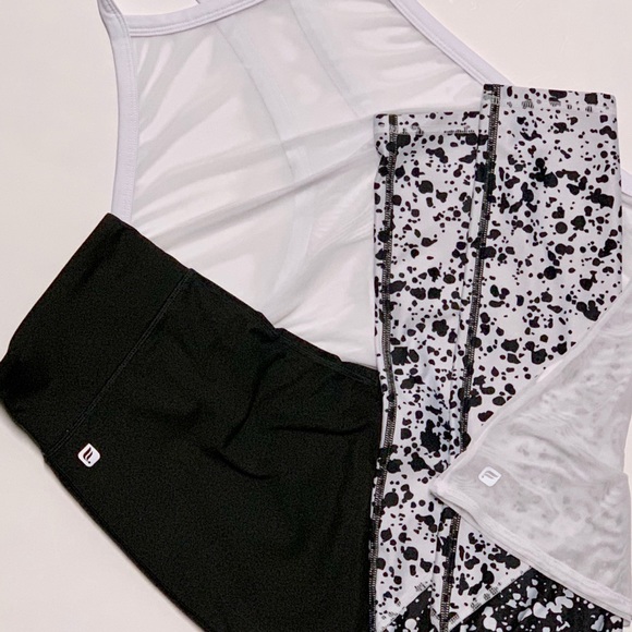 Fabletics Pants - FABLETICS ST LEGGINGS AND TANK TOP BLACK AND WHITE